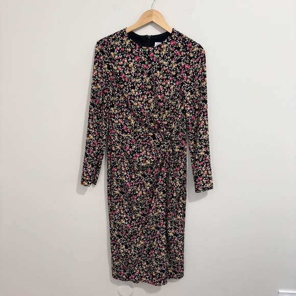 IEENA For Mac Duggal Floral Print Long Sleeve Dress - Picture 5 of 9